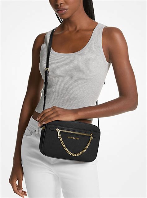 michael michael kors saffiano leather crossbody bag|Michael Kors saffiano jet set.